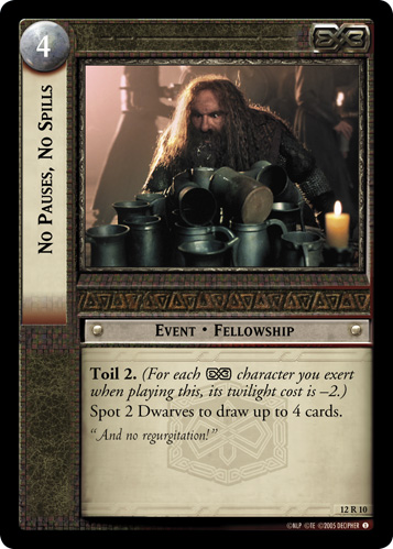 No Pauses, No Spills (12R10)
