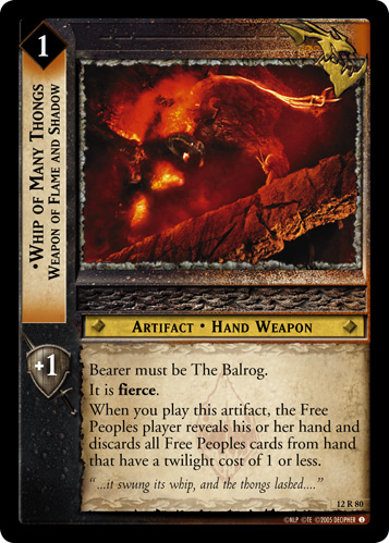 Whip of Many Thongs, Weapon of Flame and Shadow (12R80)
